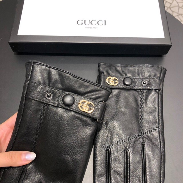 Gucci專櫃新款高檔羊皮手套 古馳觸屏手套男士手套 mmyj1670